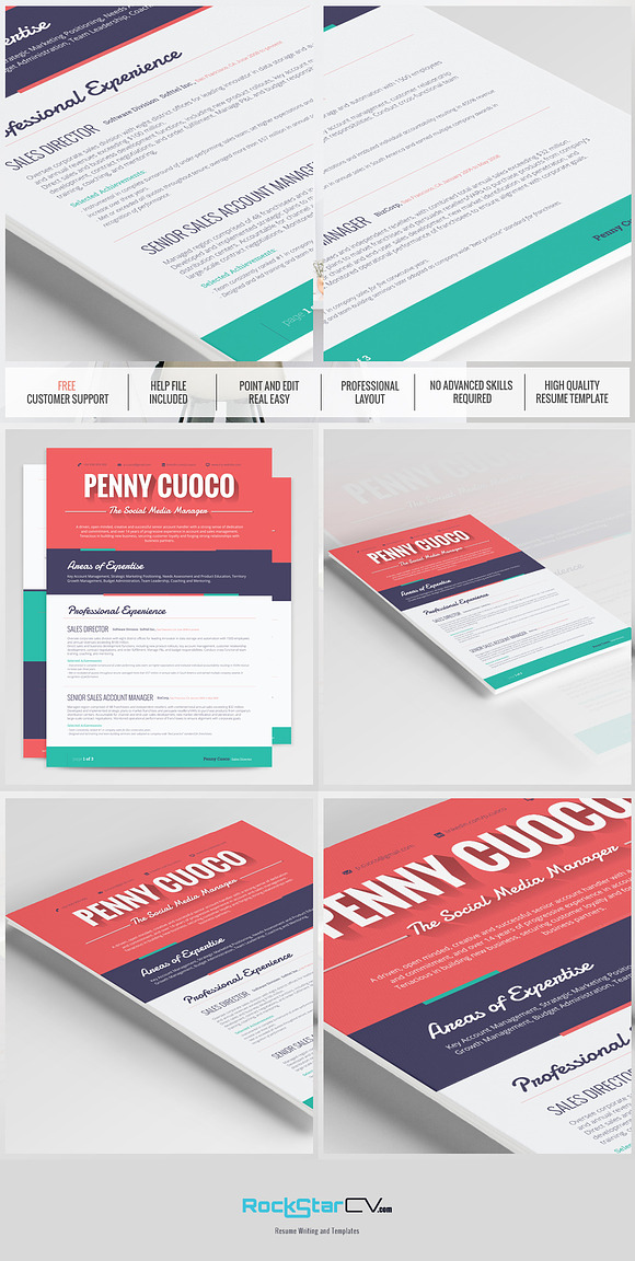 Flat Resume Template - Ara in Resume Templates - product preview 1