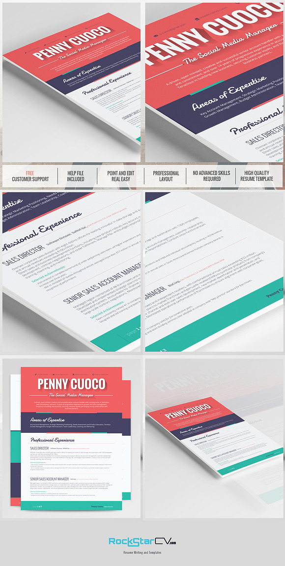 Flat Resume Template - Ara in Resume Templates - product preview 2