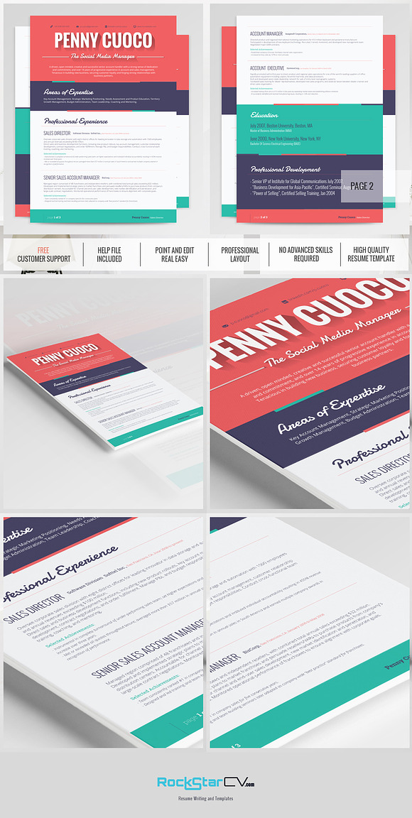 Flat Resume Template - Ara in Resume Templates - product preview 3