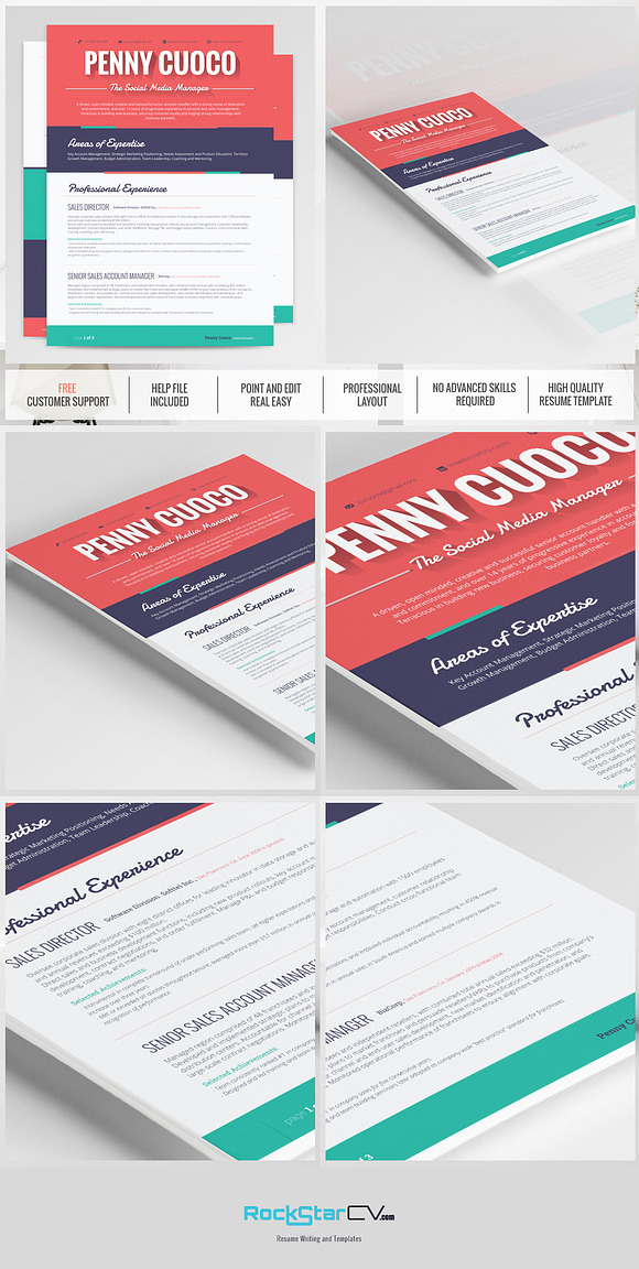 Flat Resume Template - Ara in Resume Templates - product preview 4