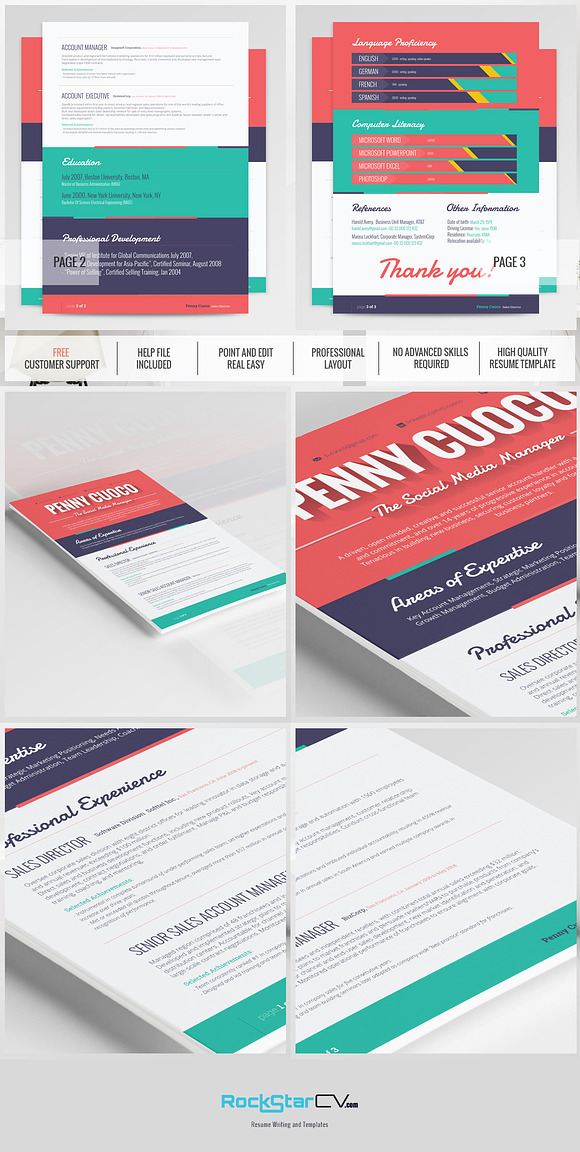 Flat Resume Template - Ara in Resume Templates - product preview 5