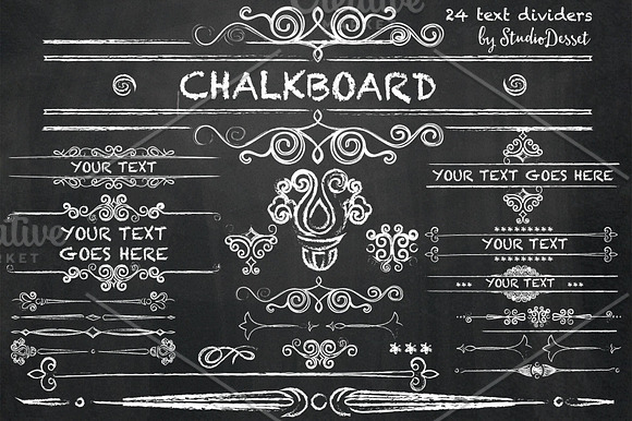 Chalkboard - Text Dividers - Illustrations