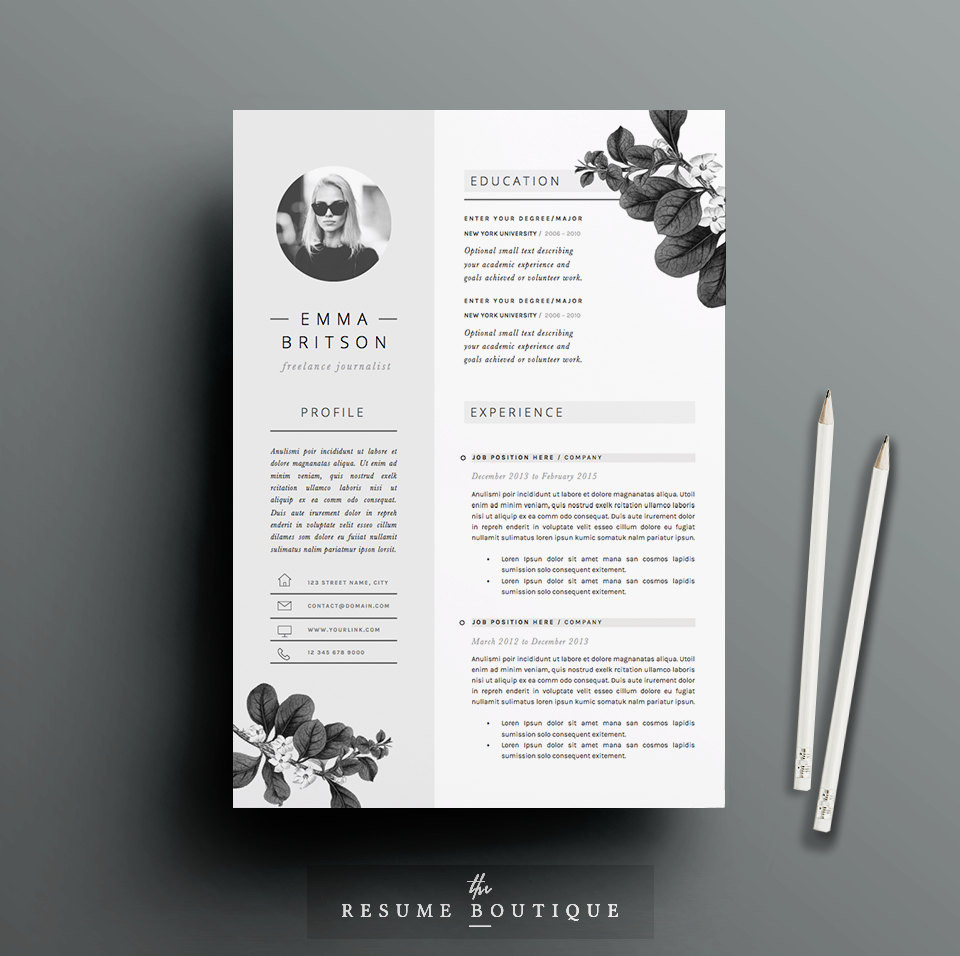 Resume Template 5 Page Pack Petal Resume Templates Creative Market
