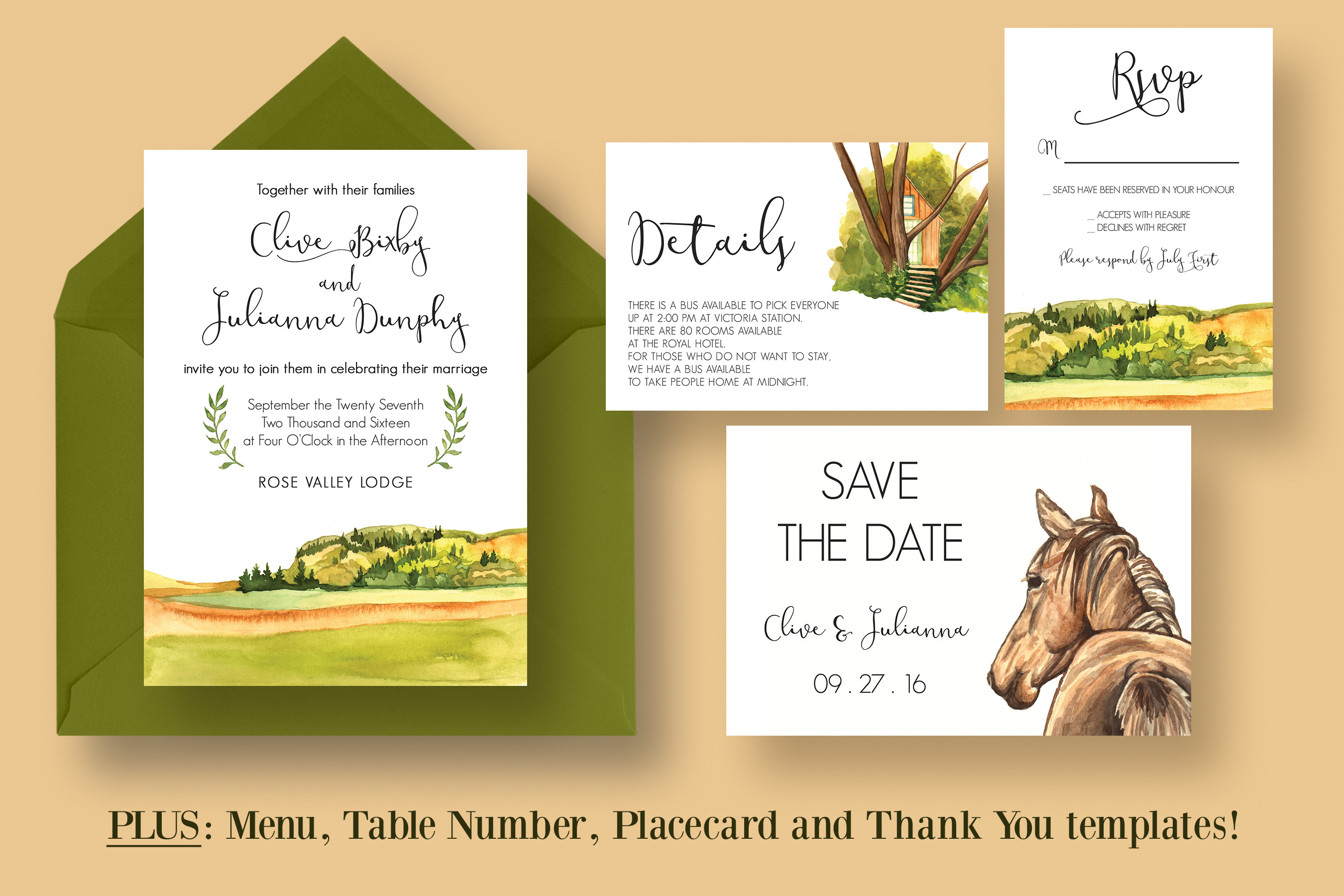 Free Printable Country Wedding Invitation Templates