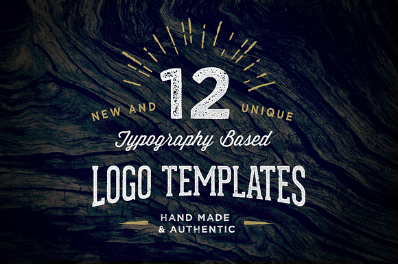 12 Typography Based Vintage Logos in Templates