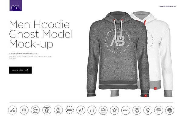 Download Men Hoodie Ghost Model Mock-up PSD Template - All Free ...
