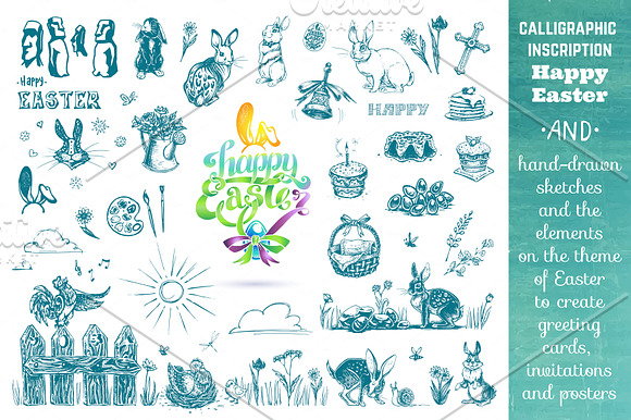 Easter set in Illustrations