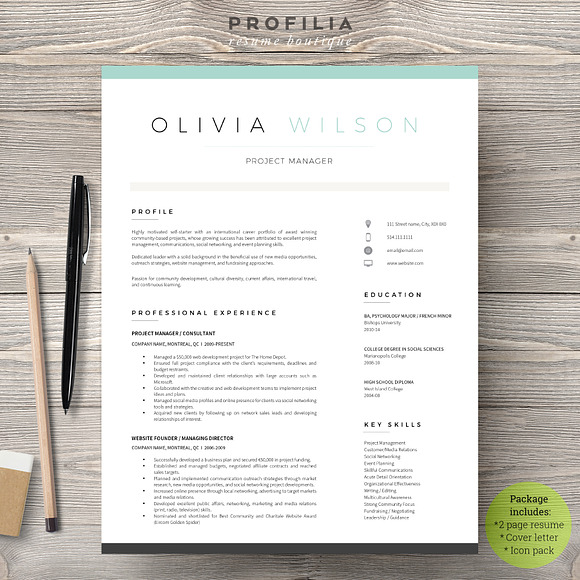 Word Resume Cover Letter Template Resume Templates Creative Market