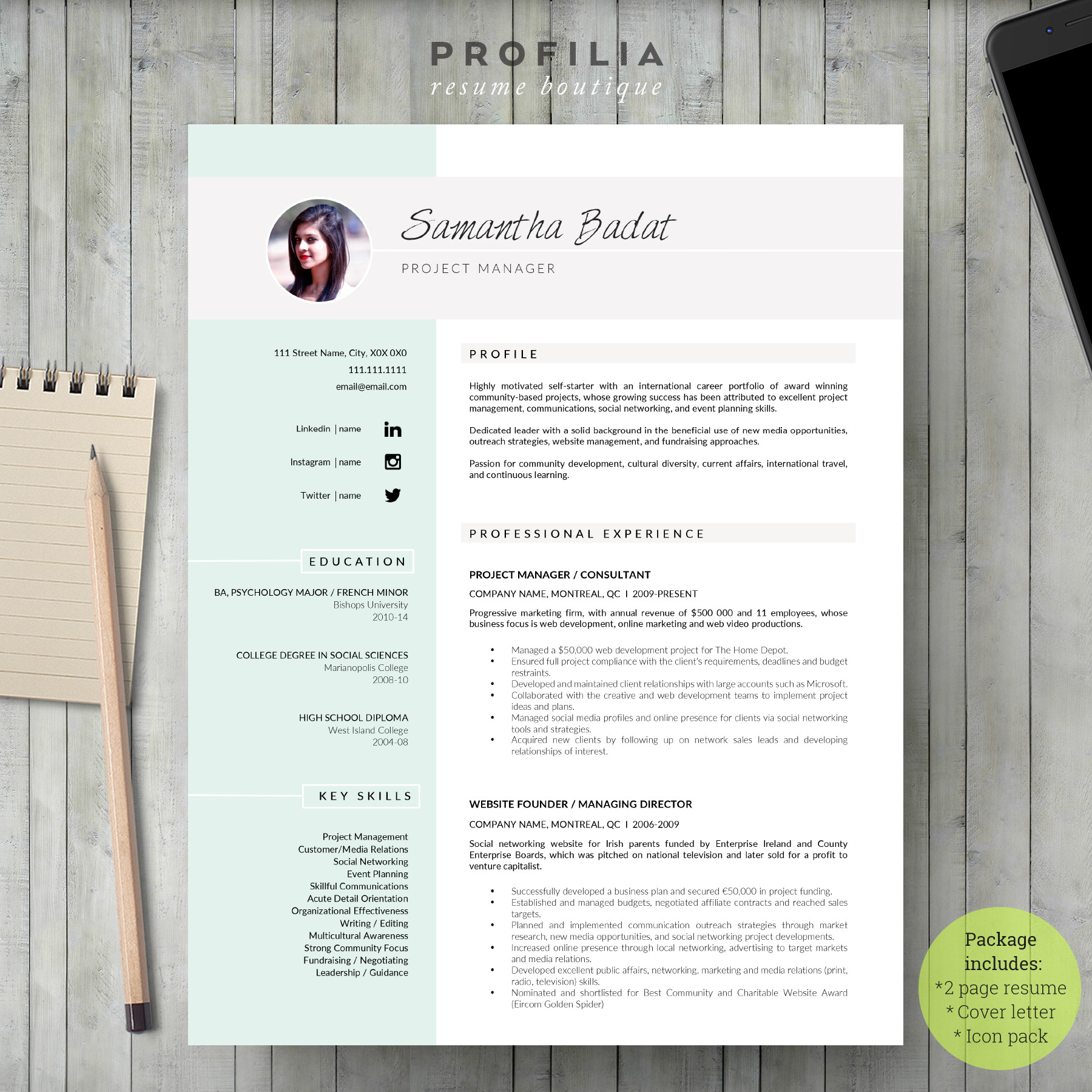 Word Resume & Cover letter Template Cover Letter