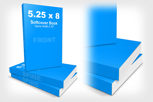 Download 5.25 x 8 Softcover Book Stack Mockup