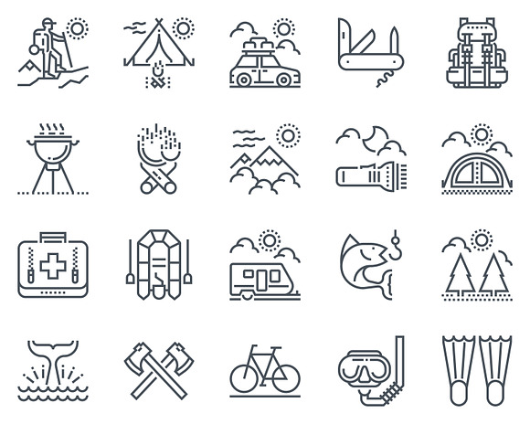 Camping icon set in Icons