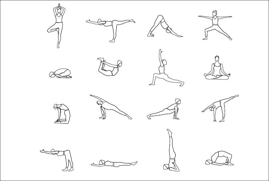 Line Yoga Poses Vector Set. ~ Graphics ~ Creative Market