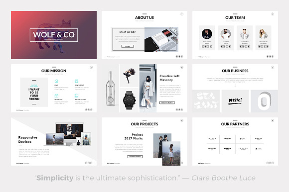 Wolf Minimal Keynote Template in Presentation Templates - product preview 1