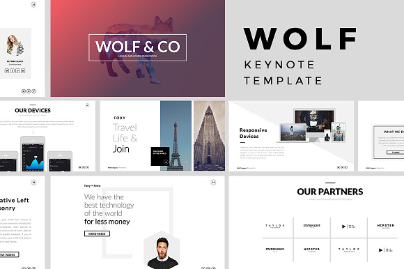 Wolf Minimal Keynote Template in Presentation Templates - product preview 5