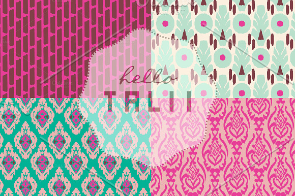 Pink Ikat (Vector + JPG) in Patterns - product preview 1