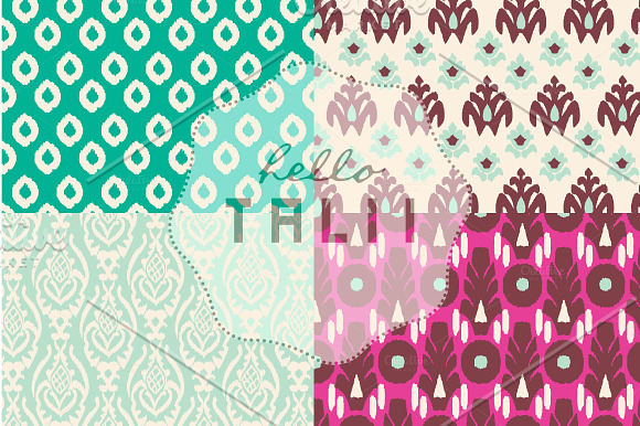 Pink Ikat (Vector + JPG) in Patterns - product preview 2