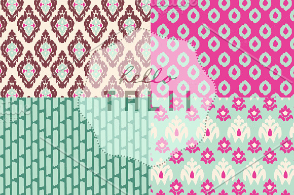Pink Ikat (Vector + JPG) in Patterns - product preview 3