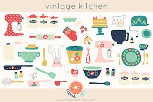 Vintage Kitchen Clip Art ~ Graphics ~ Creative Market