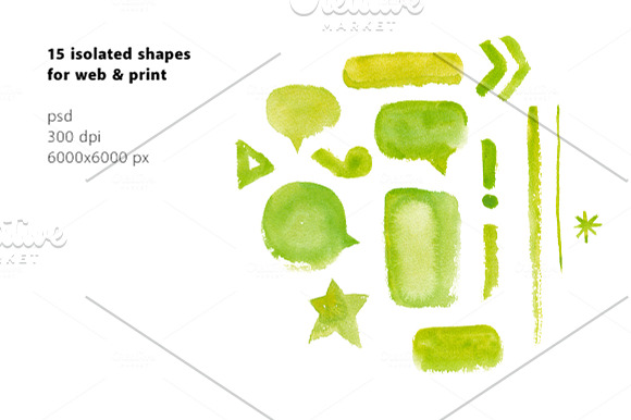 COLORFUL WATERCOLOR PSD & PNG BUNDLE in Illustrations - product preview 6