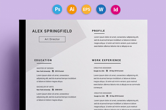 Creative resume design templates
