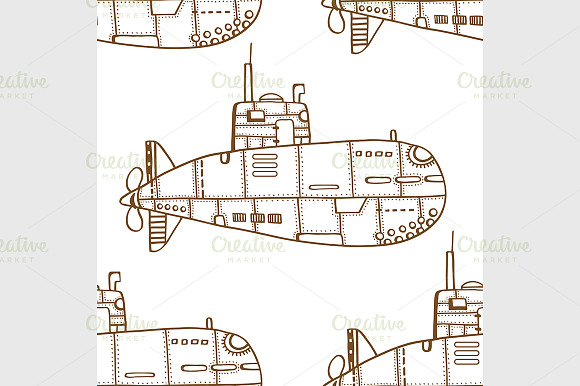 Doodle Sketch Submarine