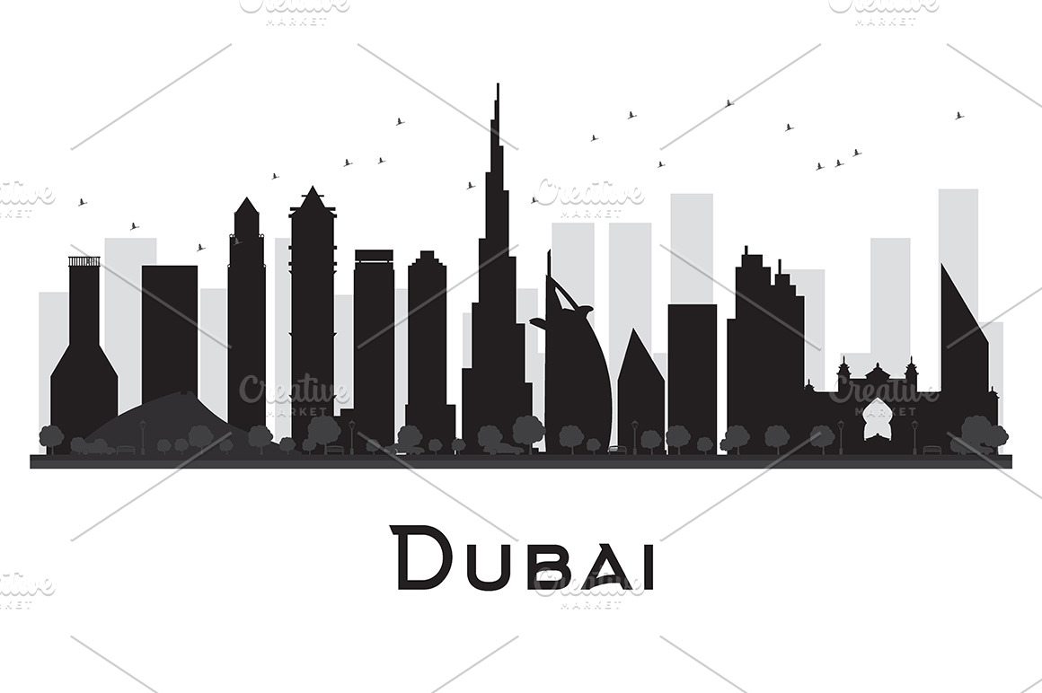Dubai City skyline silhouette ~ Illustrations ~ Creative ...