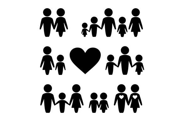 People Family Icons Set