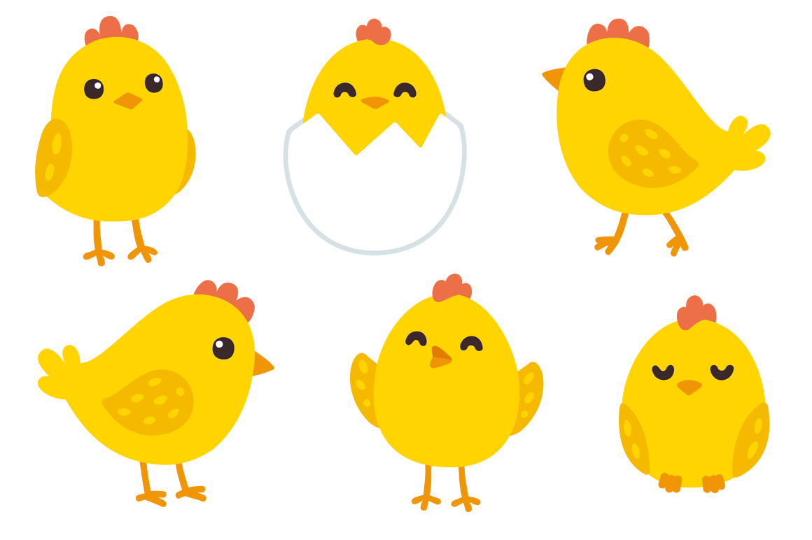 Cute baby chickens + patterns ~ Illustrations ~ Creative ...