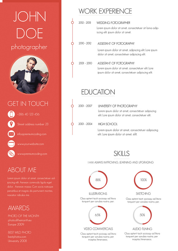A Colorful and Modern Resume ~ Resume Templates ~ Creative 