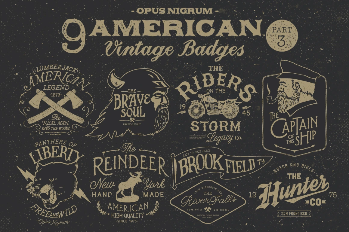  American  Vintage  Badges Part 3 Logo  Templates Creative 