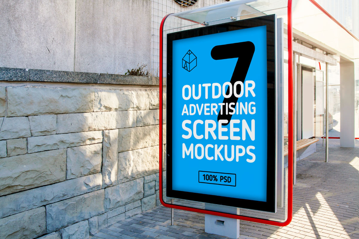Outdoor Advertising Screen Mock-Ups ~ Product Mockups ...