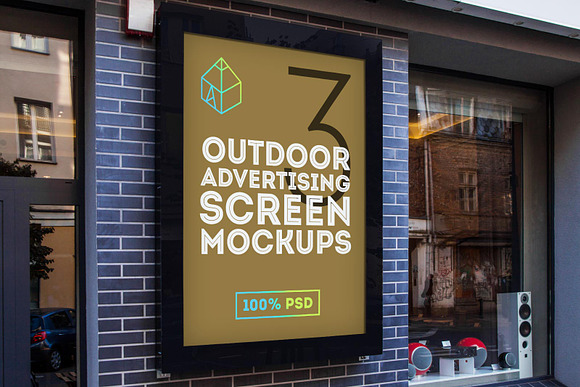 Free Outdoor Advertising Screen Mockups 2