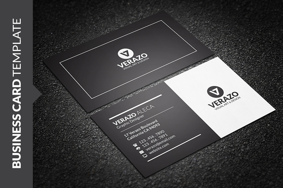 Clean Black & White Business Card Business Card Templates Creative