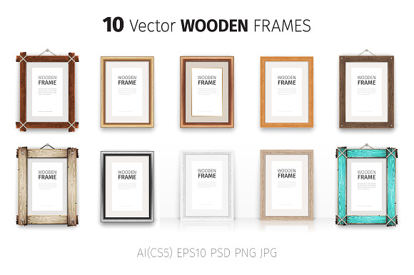Download Wooden Rectangle Frames Set