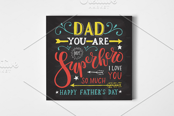 Happy Father&#039;s Day Lettering Card in Templates