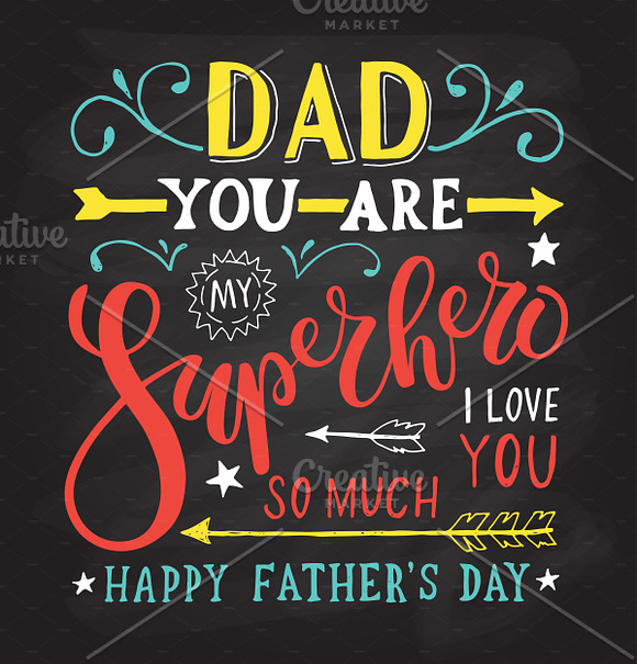 Happy Father&#039;s Day Lettering Card in Templates - product preview 1