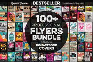100+ Flyers Bundle + FB Covers