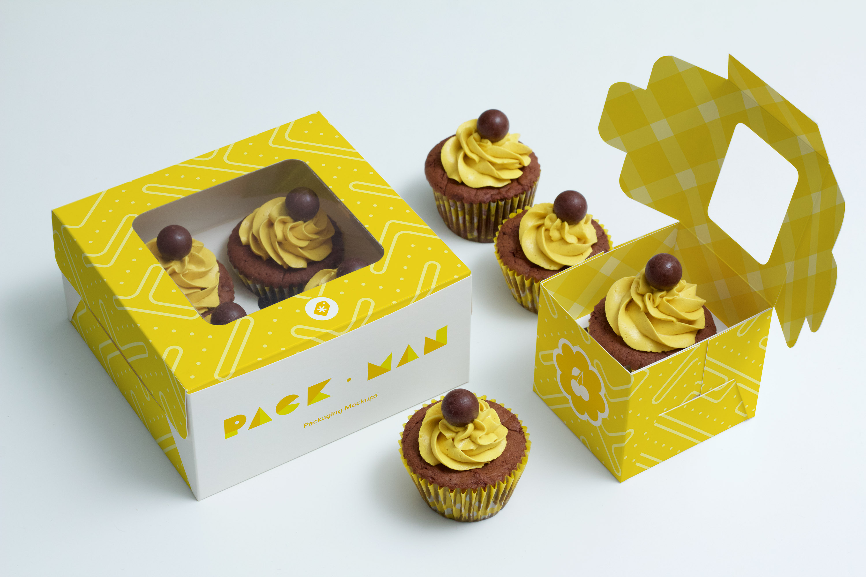 Download Cupcake Boxes Mockup ~ Product Mockups ~ Creative Market
