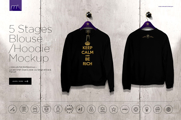 Download Hoodie / Blouse On 5 Stages Mock-up