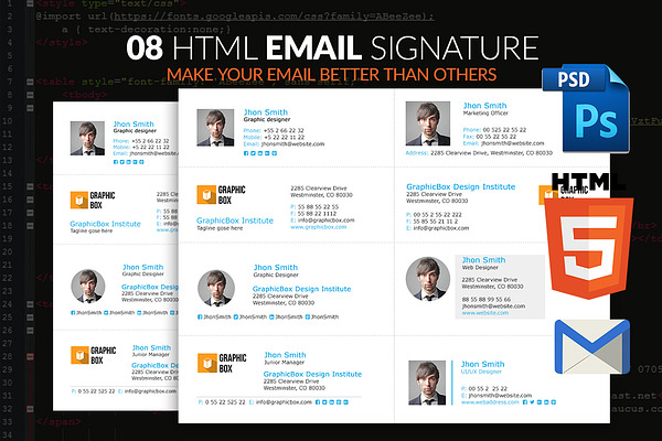 Download Email Signature PSD Template - Free Mockup Image | Get Download PSD Mockup Frame