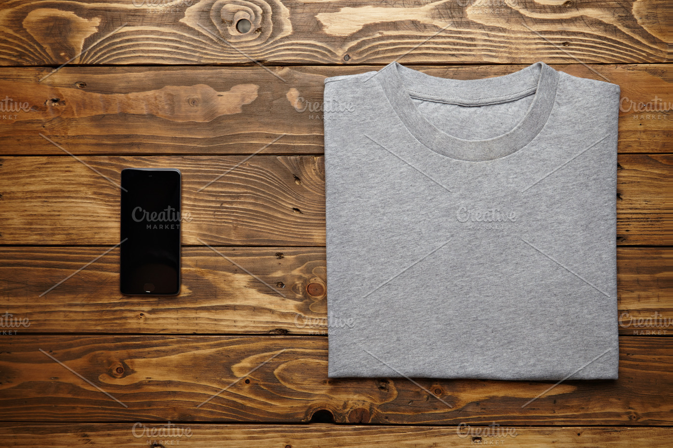 Blank grey t-shirt mockup set ~ Technology Photos ~ Creative Market