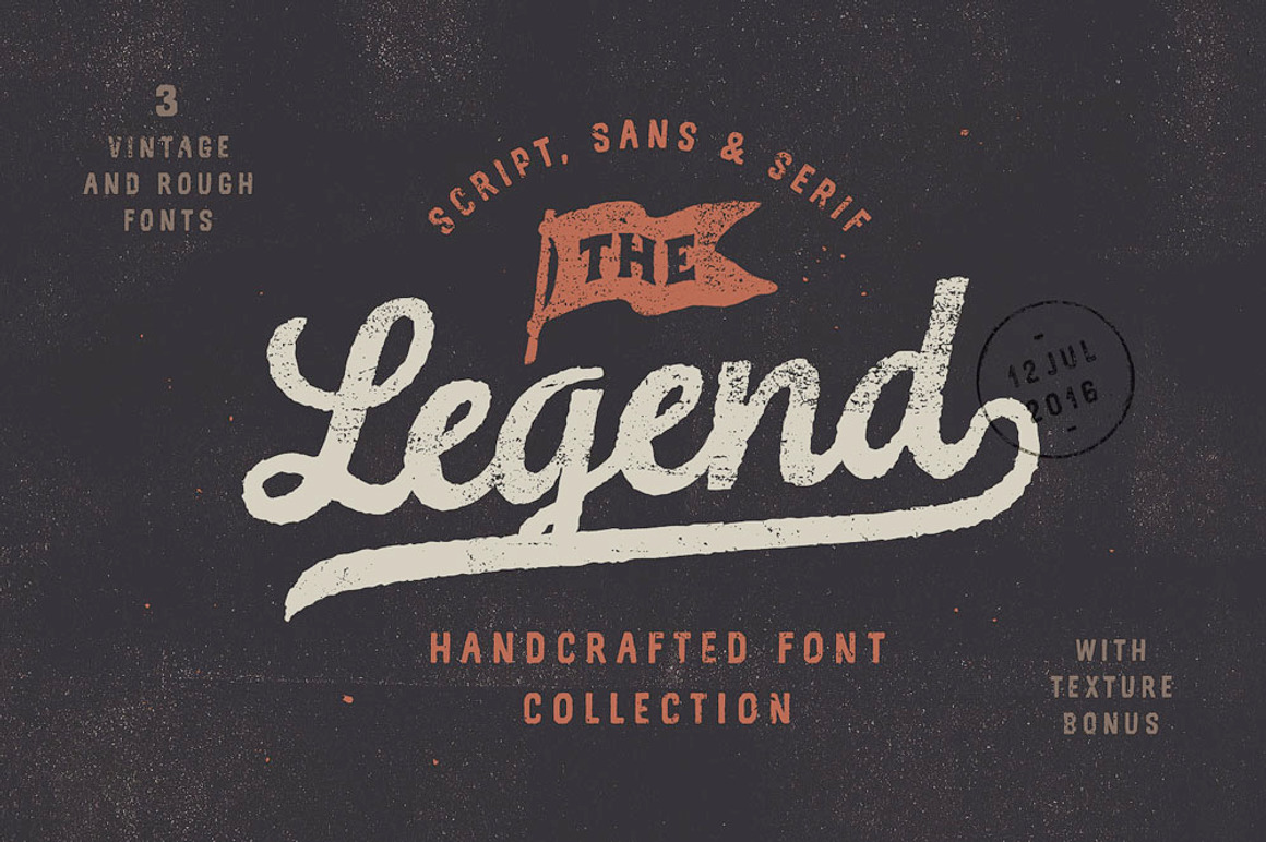 Legend Font trio + Textures - Script