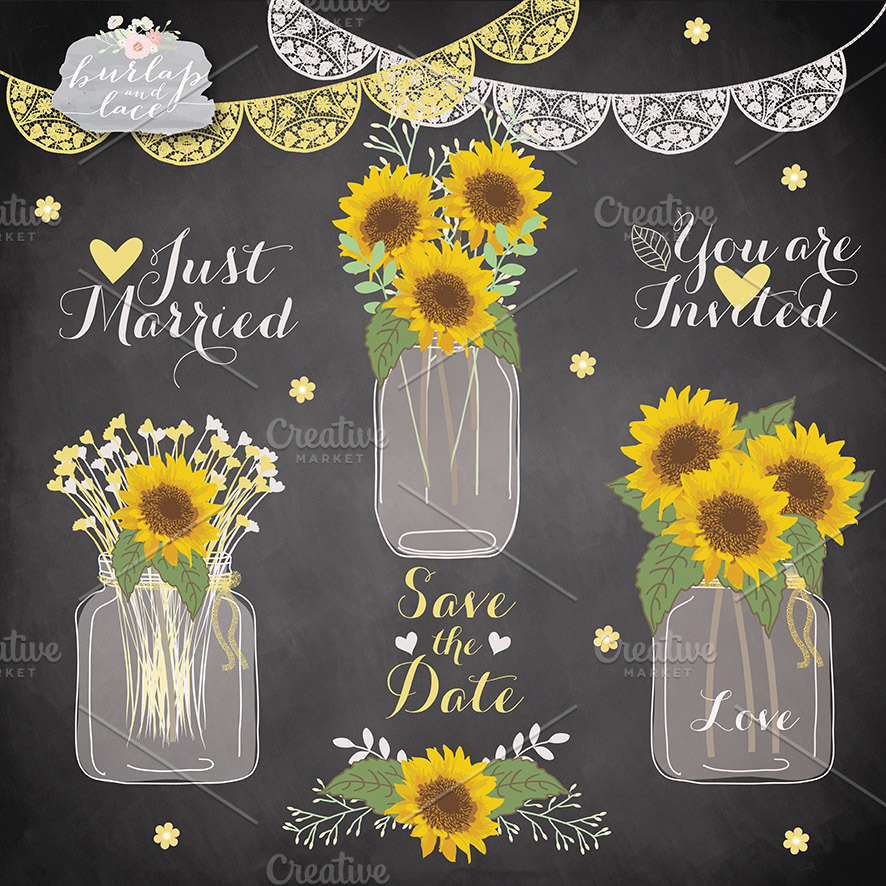 Sunflower cliparts ~ Illustrations ~ Creative Market