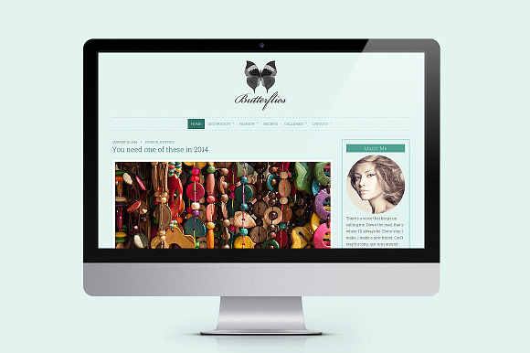 Butterflies Blogging Theme in WordPress Blog Themes - product preview 1
