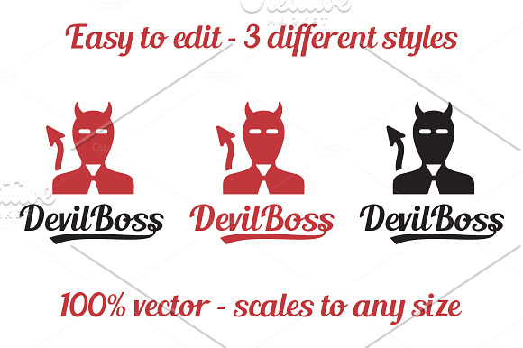 Devil boss logo template in Logo Templates - product preview 2