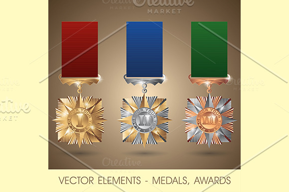 Vector elements - medals, awards in Illustrations - product preview 5