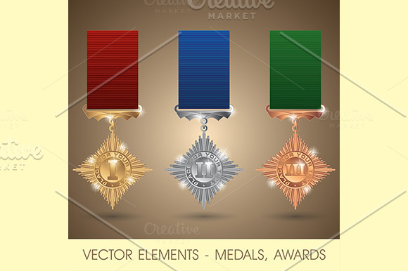 Vector elements - medals, awards in Illustrations - product preview 6
