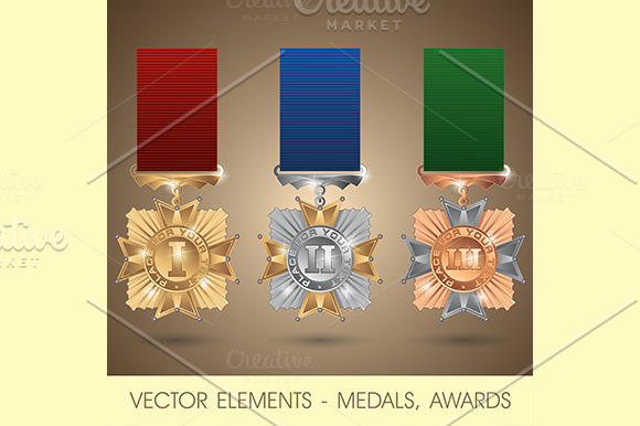 Vector elements - medals, awards in Illustrations - product preview 8