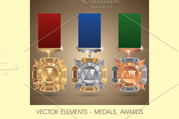 Vector elements - medals, awards in Illustrations - product preview 10