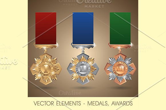 Vector elements - medals, awards in Illustrations - product preview 11